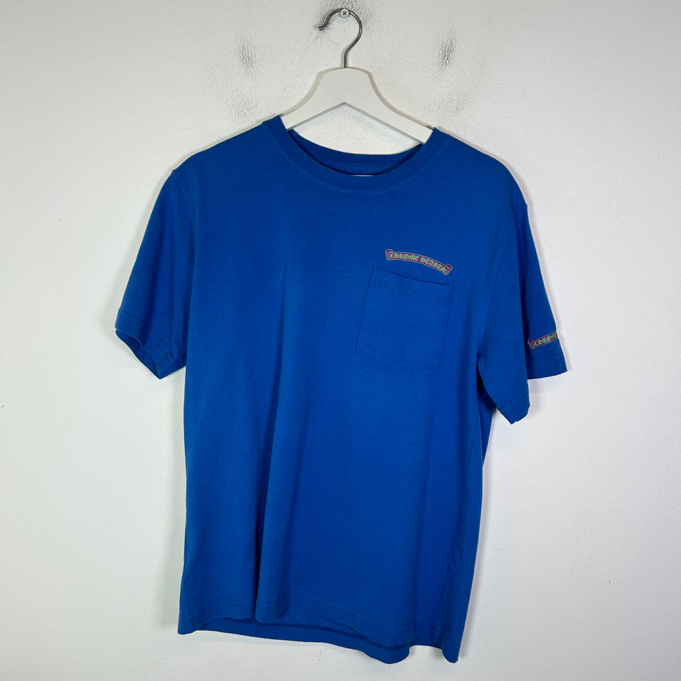 Chrome Hearts Blue Scroll Logo T-Shirt