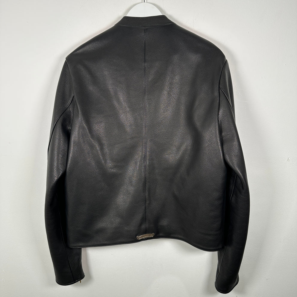 Chrome Hearts Single Riders Cemetery Leather Jacket Size M