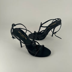 Saint Laurent Black Studded Cassandra 110 Size 36.5