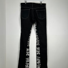 Vlone Black/Silver 'Live & Die' Denim Jeans Size 34