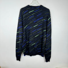 Balenciaga Purple/Green Wool Sweater Size XXL