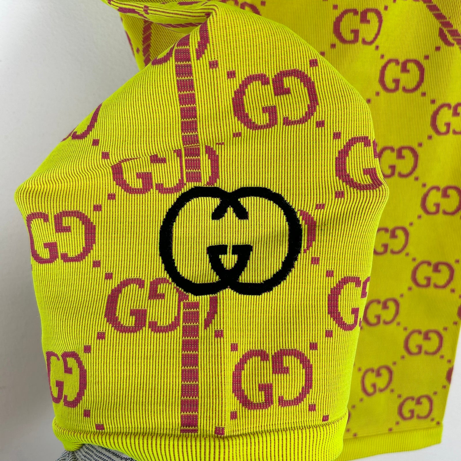 Gucci Neon Green GG Biker Shorts Size M