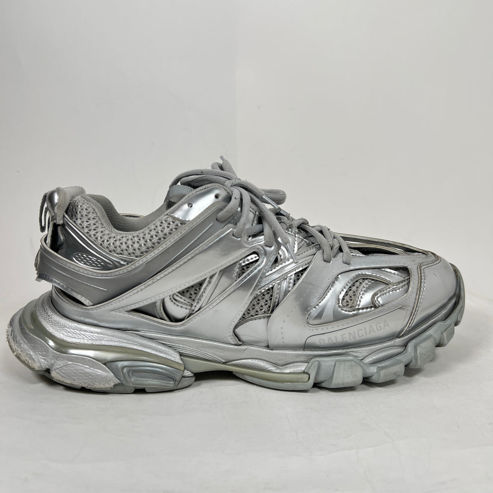 Balenciaga Metallic Silver Track Sneaker Size 43