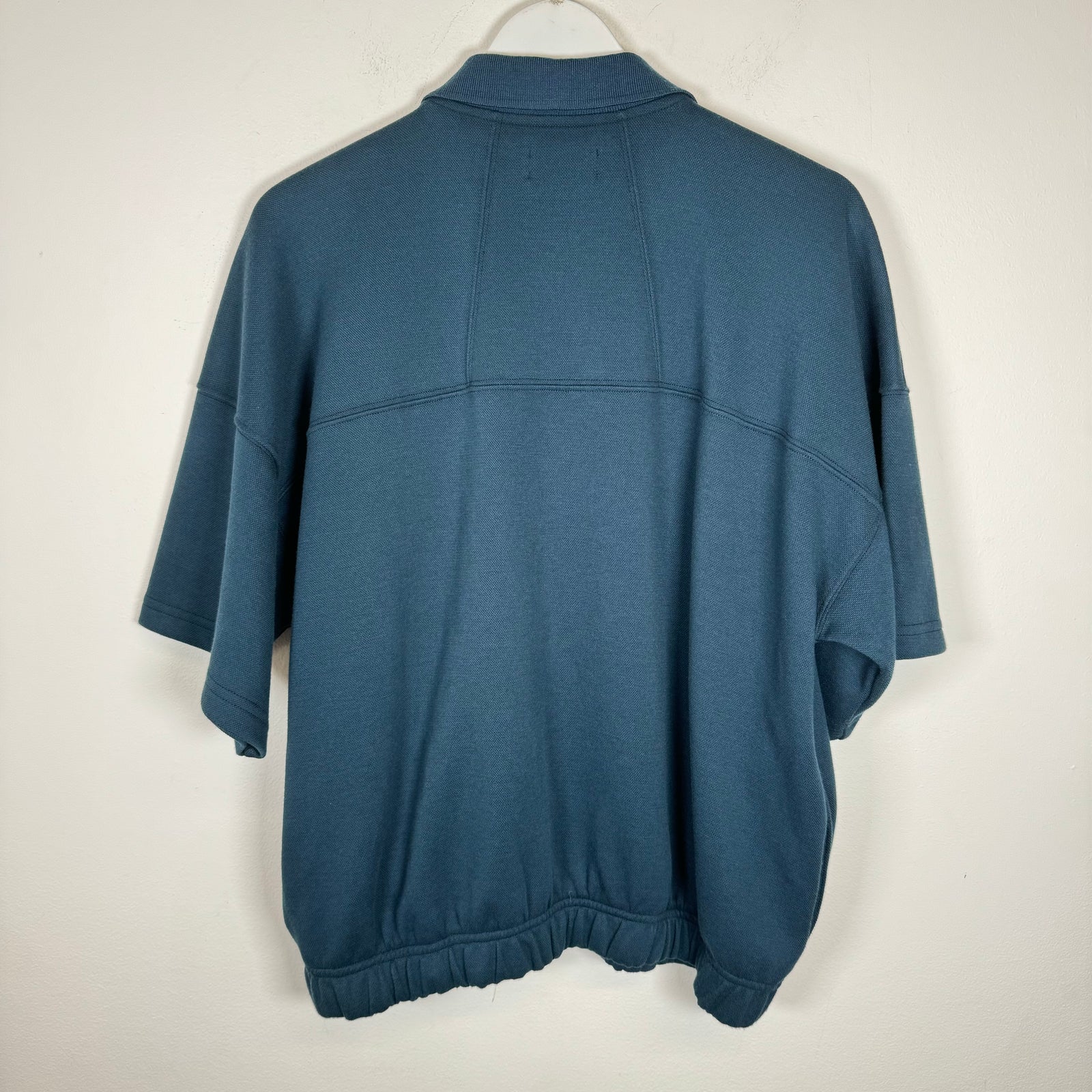 Rhude Navy Collar Spell-Out Quarter Zip Size M
