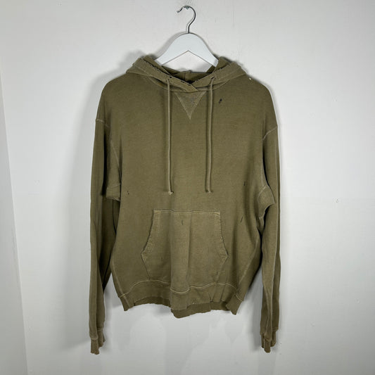 John Elliot Distressed Olive Hoodie Size 3