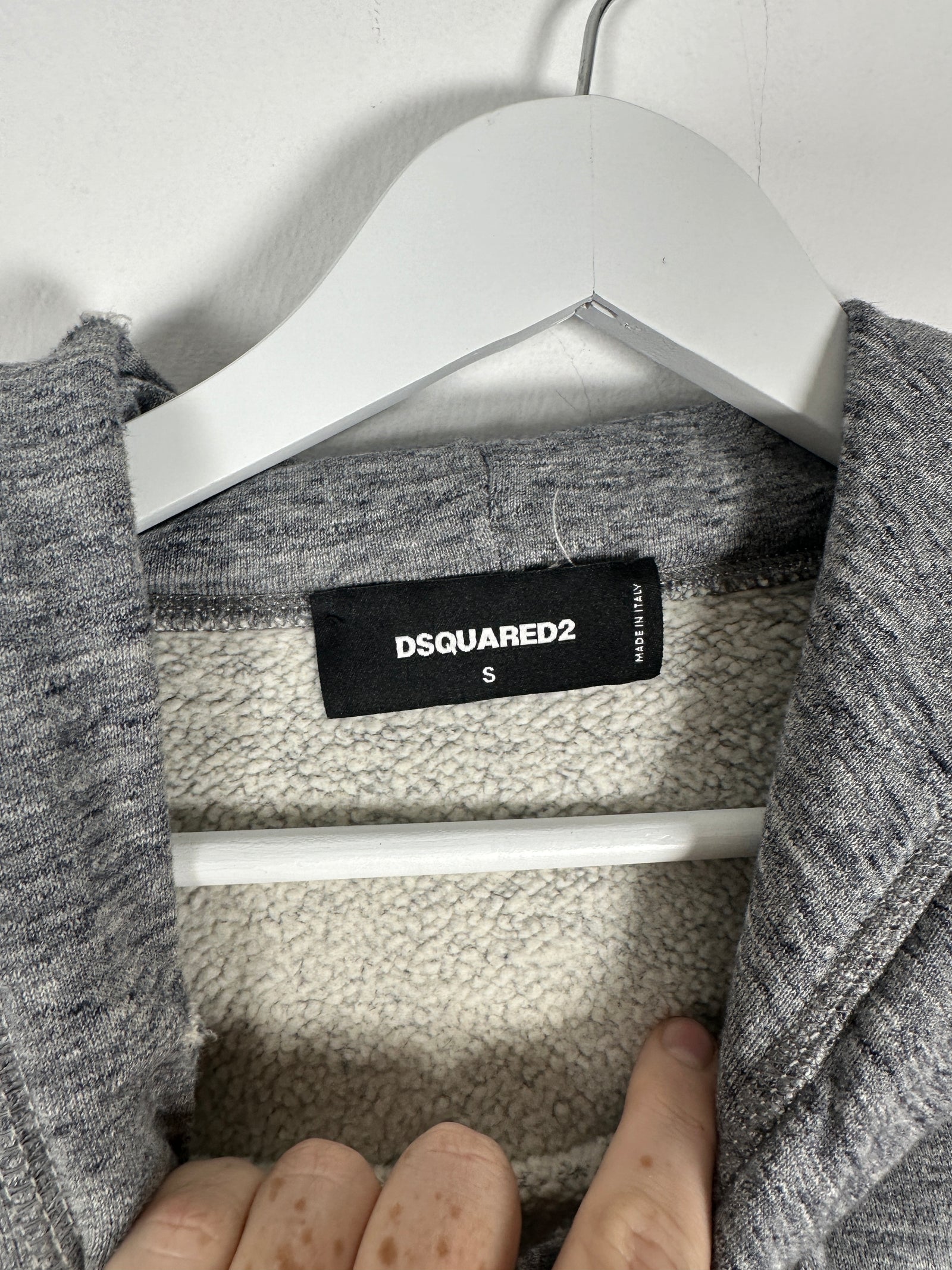DSQUARED2 Grey Patchwork Hoodie Size S