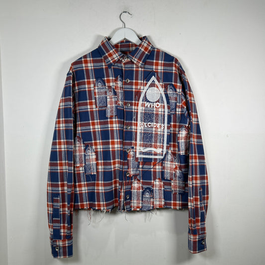 Who Decides Orange/Blue 'Stained Glass' Flannel Size L