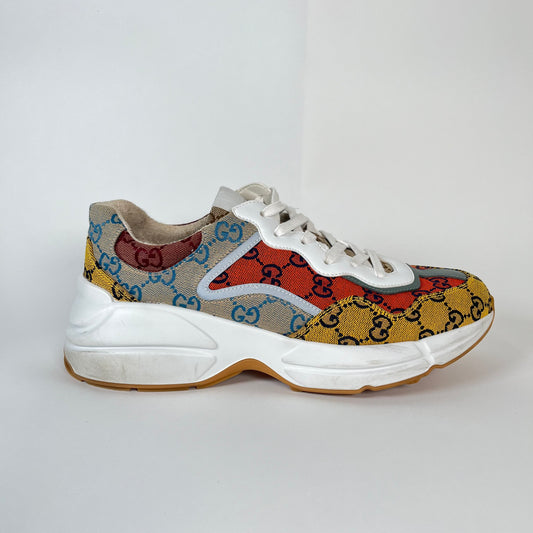 Gucci GG Rhyton Multi Color Sneakers Size 42