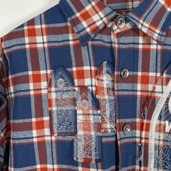 Who Decides Orange/Blue 'Stained Glass' Flannel Size L