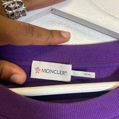 Moncer Purple Applique Patch Logo Crewneck