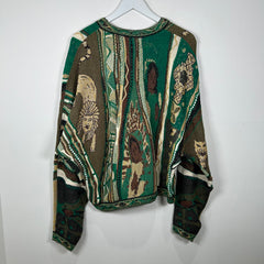 Kapital Green Ainu Gaudy Knit Coogi Sweater Size S