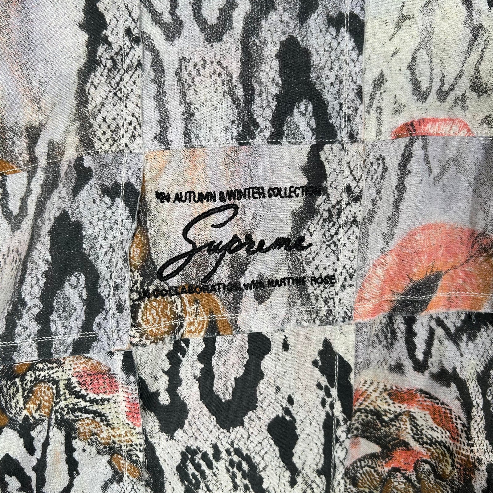 Supreme x Martine Rose Snakeskin Patchwork Button-up Shirt Size XL