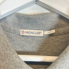 Moncler Grey Double Patch Logo Polo Size XL