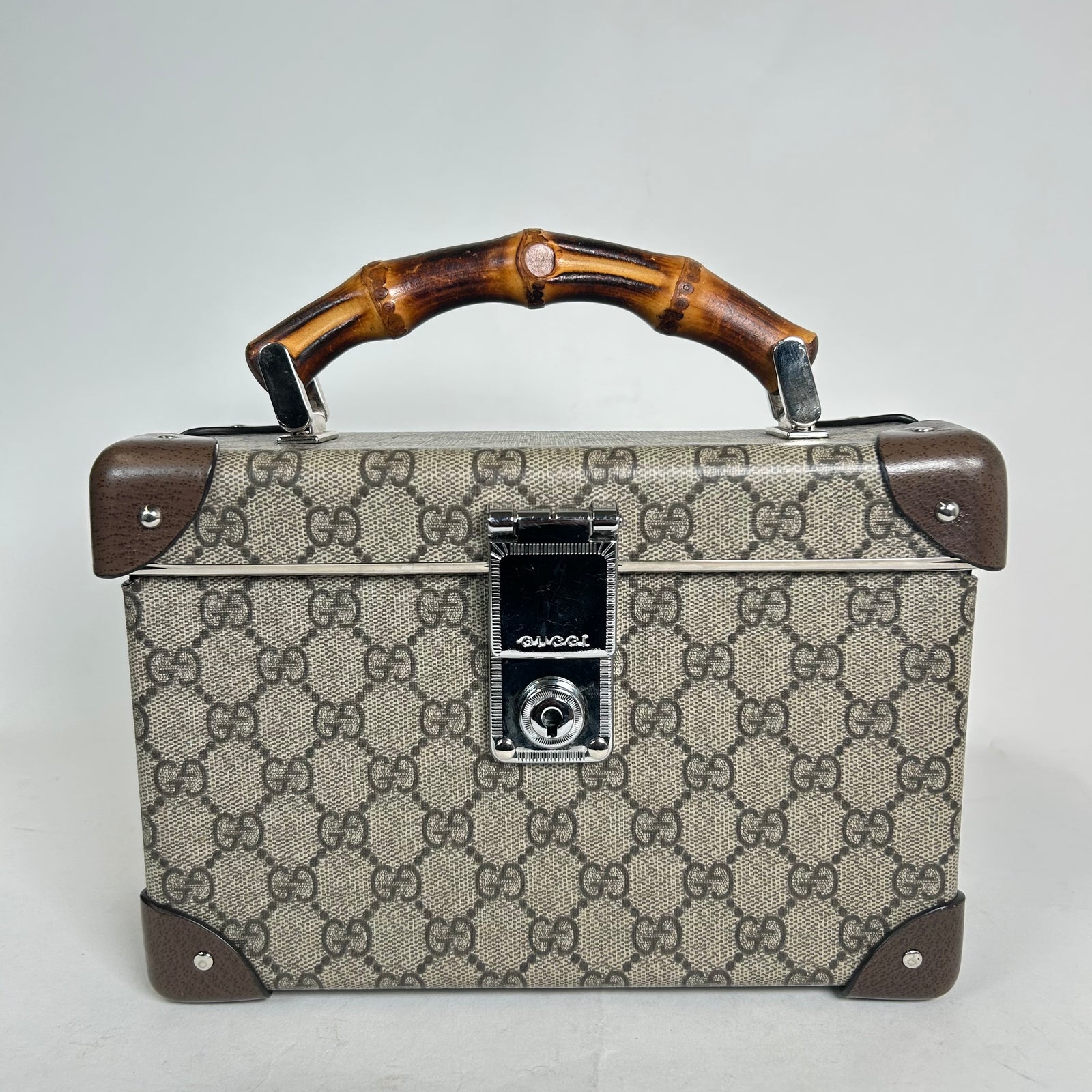 Gucci Bamboo GG Supreme Globe-Trotter Vanity Case