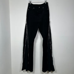 Rick Owens Bolan Banana Black Corduroy Wide-Leg Pants Size 30