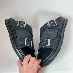 Dior Black/Black Aqua Oblique Sandals Size 43