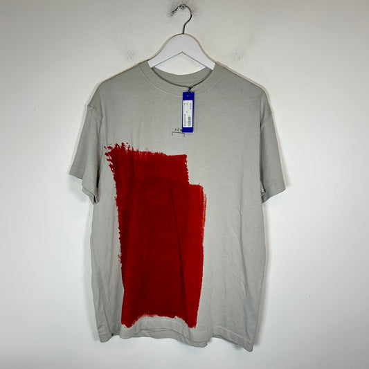 A Cold Wall Grey/Red Paint Patch T-Shirt Size S