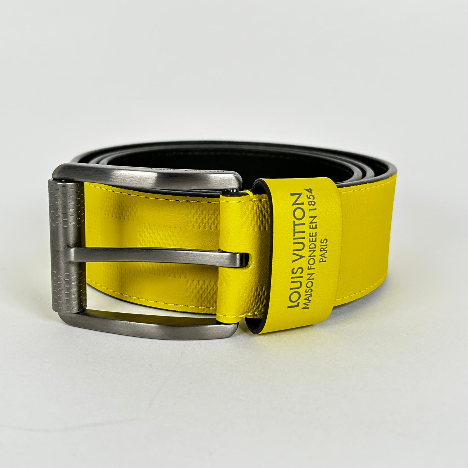 Louis Vuitton Damier Infini Vert Acide Belt Size 36