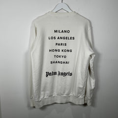 Palm Angel Graffiti Logo White Crewneck Size S