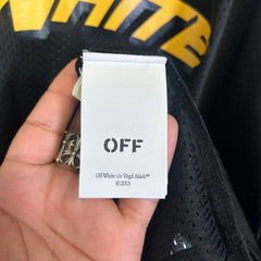 Off-White Black/Yellow Mesh Football Jersey Size L