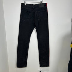 Balenciaga Red Striped Black Jeans Size 34
