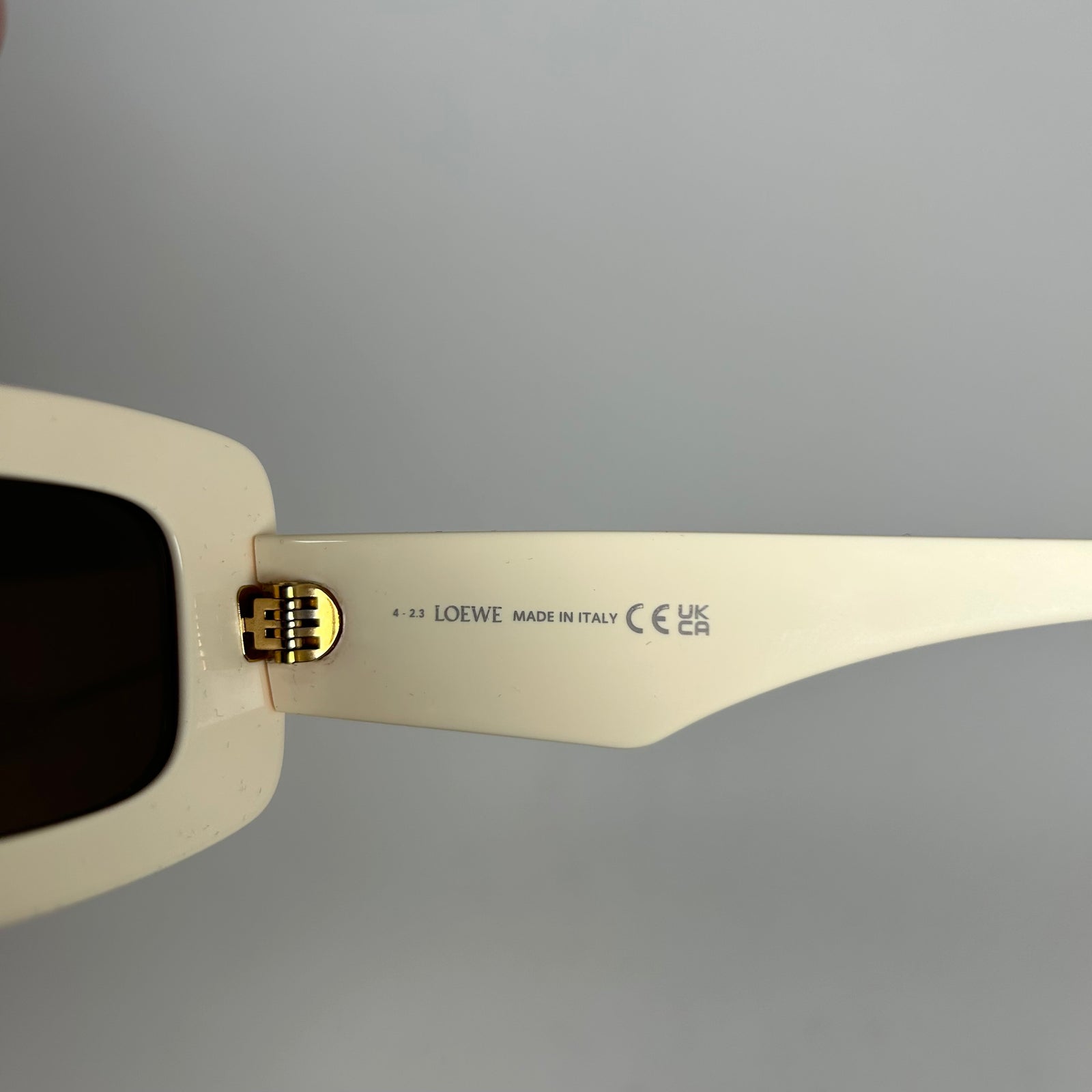 Loewe Ivory/Gold Anagram Rectangular Sunglasses