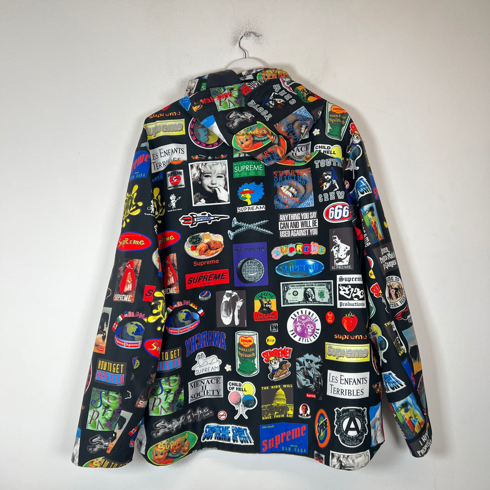 Supreme GORE-TEX SS21 Black Stickers Shell Jacket Size L