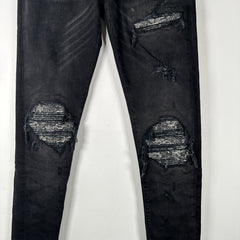 Amiri MX1 Black Paisley Patch Jeans Size 28