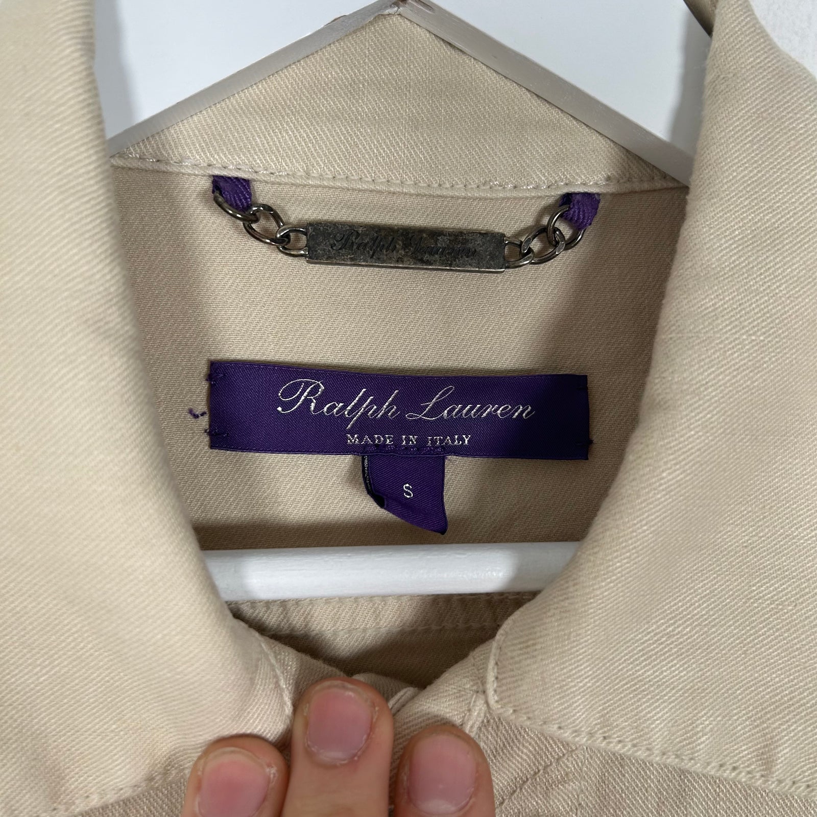 Ralph Lauren Purple Label Cream Denim Jacket Size S