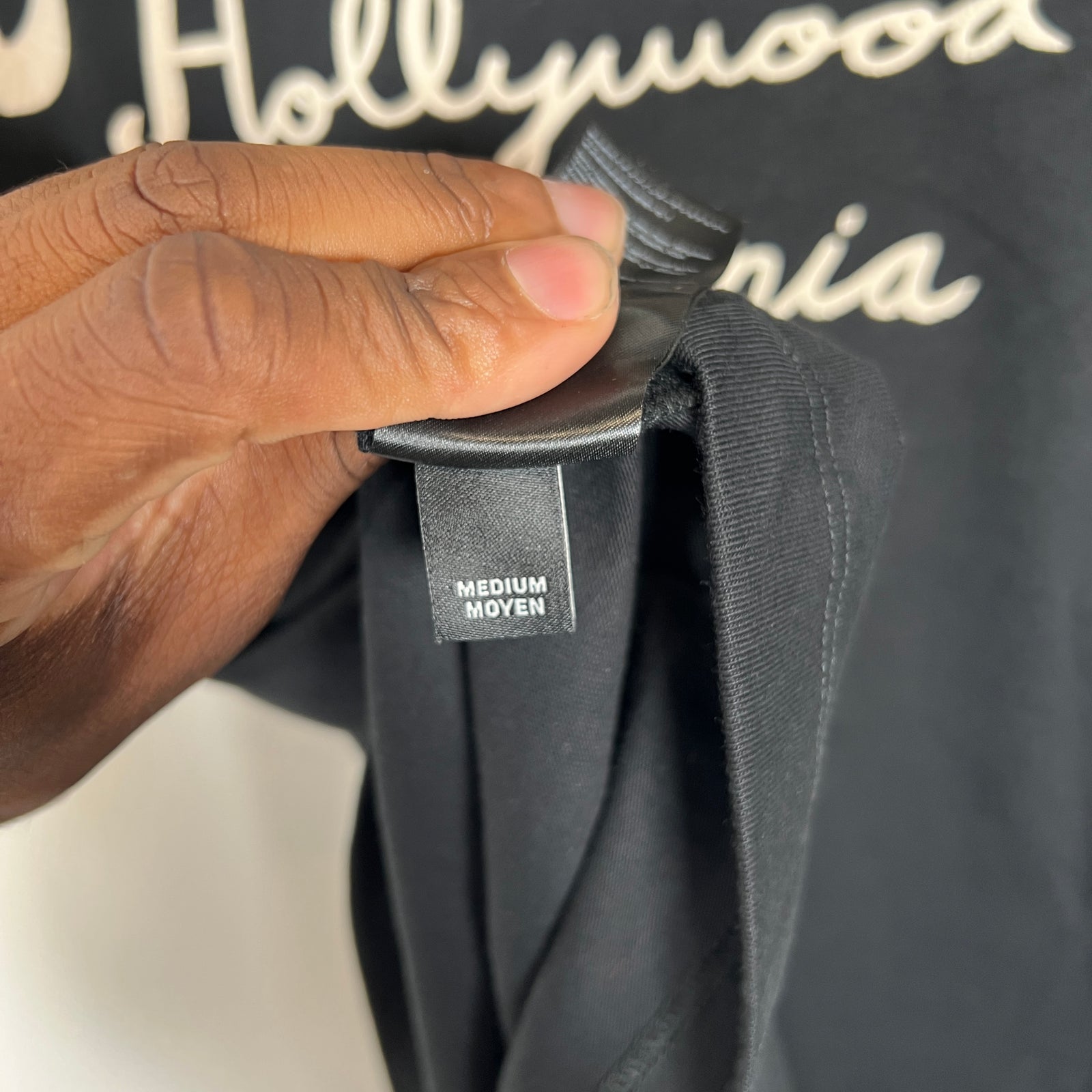 Amiri Black Hollywood Logo T-Shirt Size M