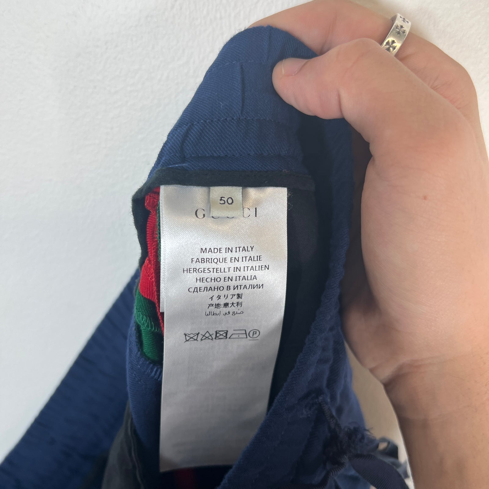 Gucci Navy Side Stripe Trouser Pants Size 34