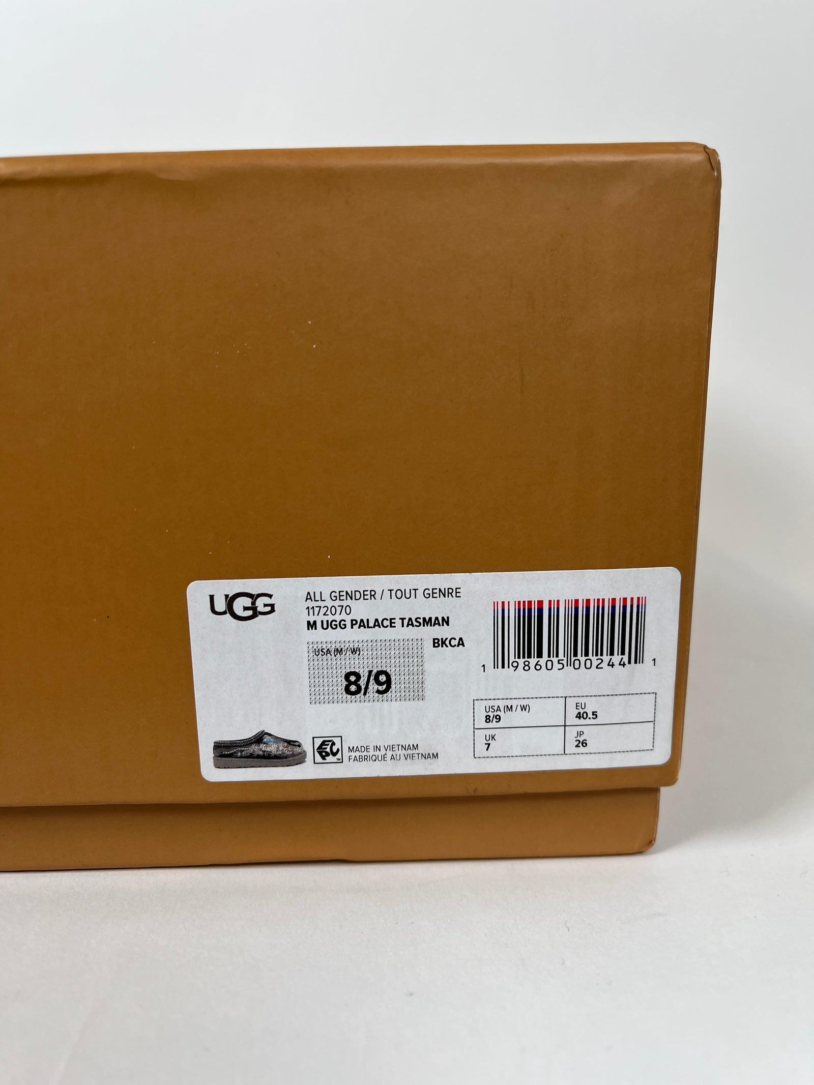Palace x UGG Black Camo Tasman Slipper Size 8