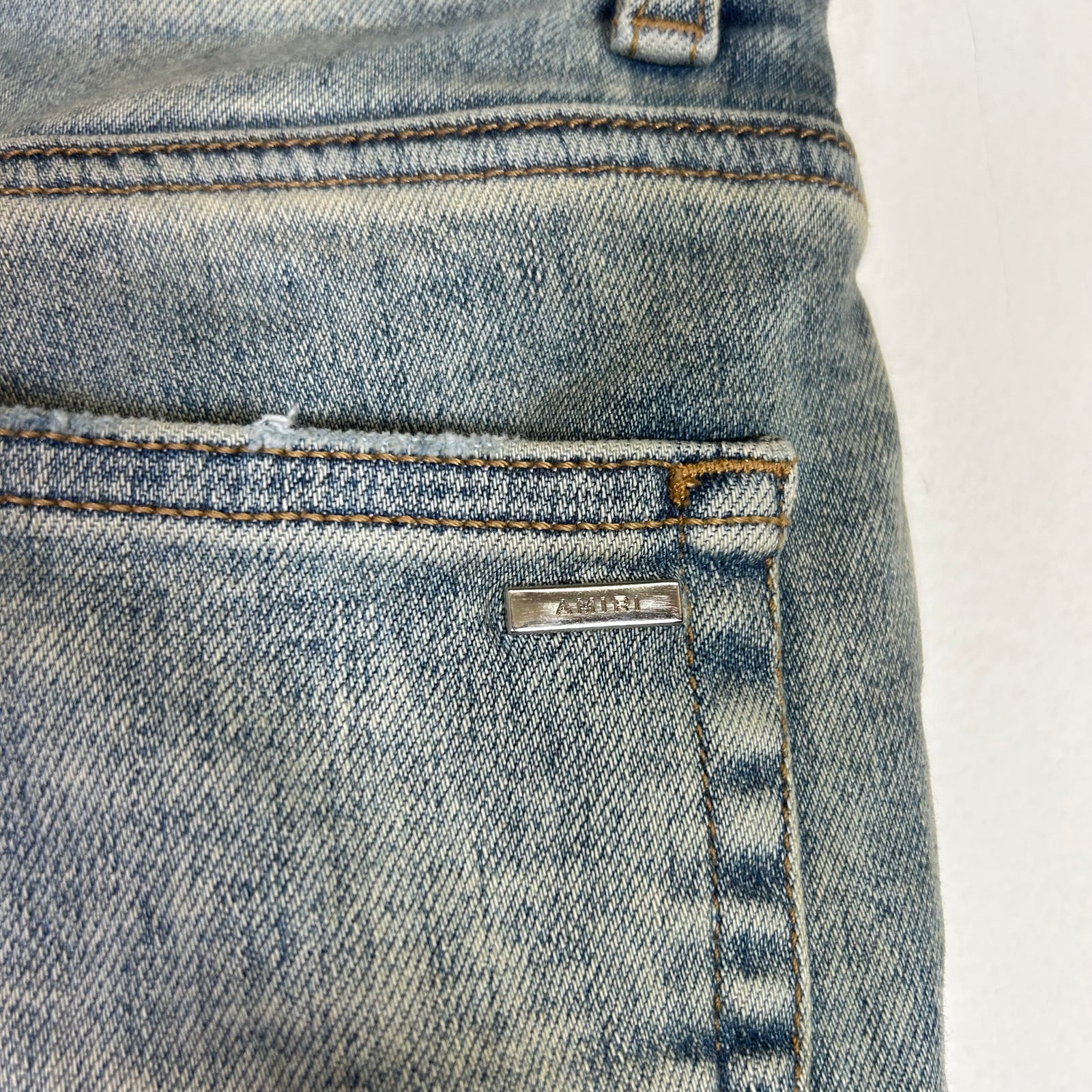 Amiri Antique Indigo MA Quad Applique Skinny Jeans