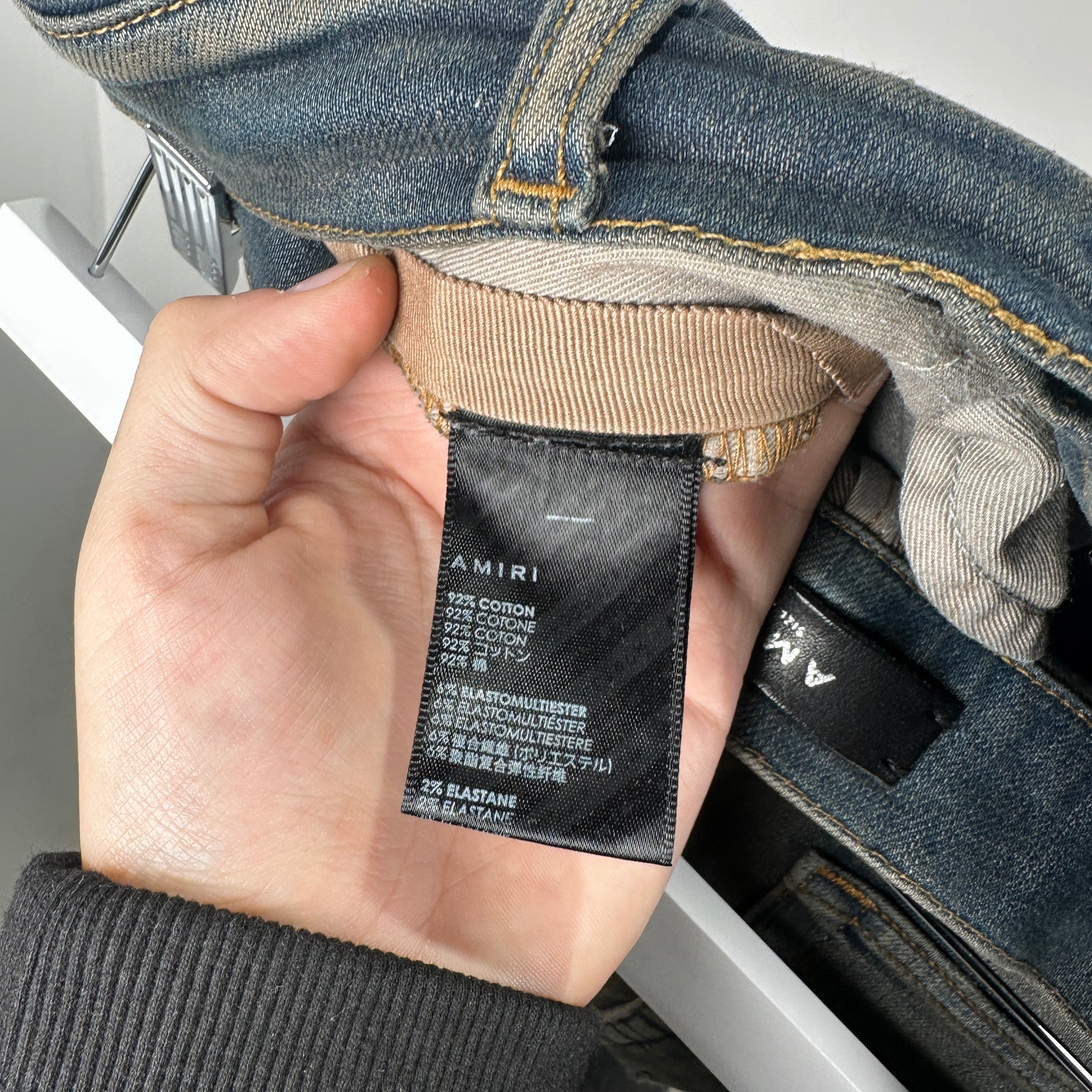 Amiri Blue Washed Plaid MX1 Jeans Size 31