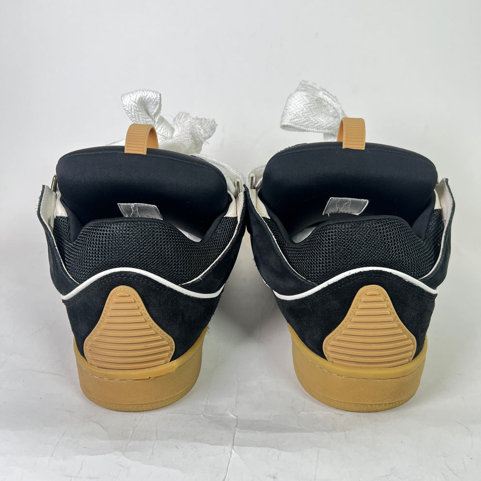 Lanvin Black/Tan Suede Curb Sneakers