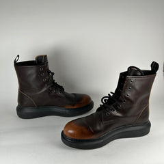 Alexander Mcqueen Brown Leather Boots Size 42