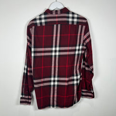 Burberry Red Plaid Button Up Shirt Size M