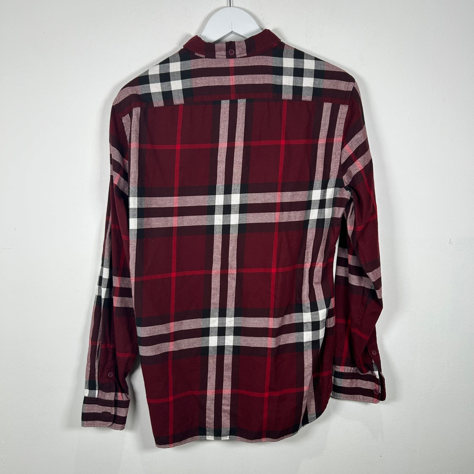 Burberry Red Plaid Button Up Shirt Size M