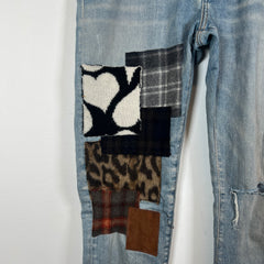 Amiri Lightwash Art Patch Jeans Size 36