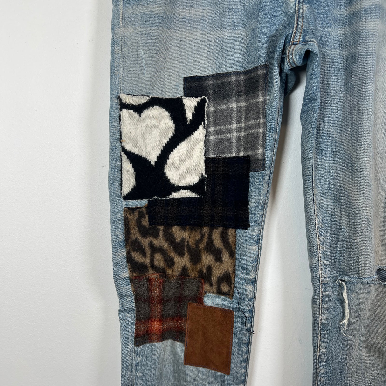 Amiri Lightwash Art Patch Jeans Size 36