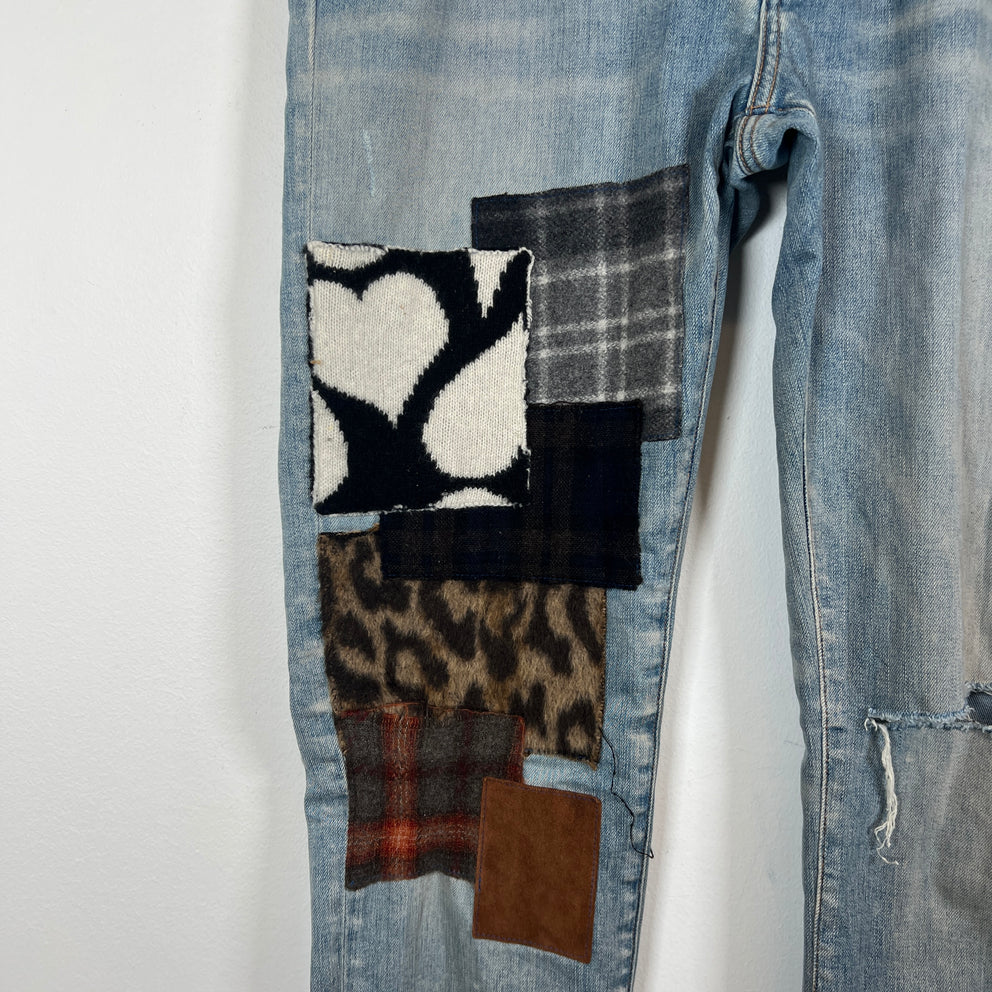 Amiri Lightwash Art Patch Jeans Size 36