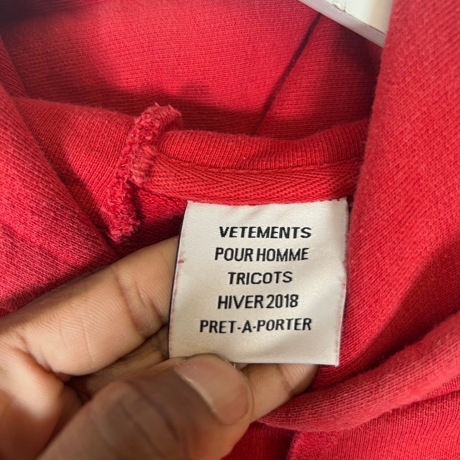 Vetements Red Antwerpen Cut Hoodie Size S
