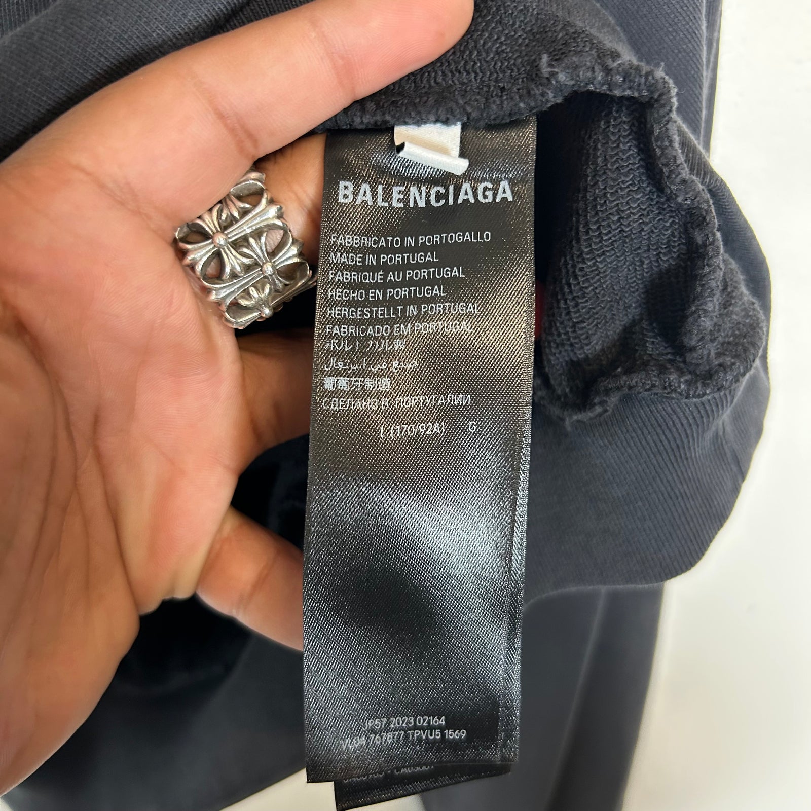 Balenciaga Black Hand Drawn Logo Hoodie Size L