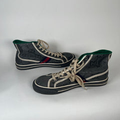 Gucci Grey Canvas 1977 Tennis High Top Sneaker Size 9