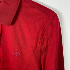Ferrgamo Burgandy Longsleeve Polo Size S