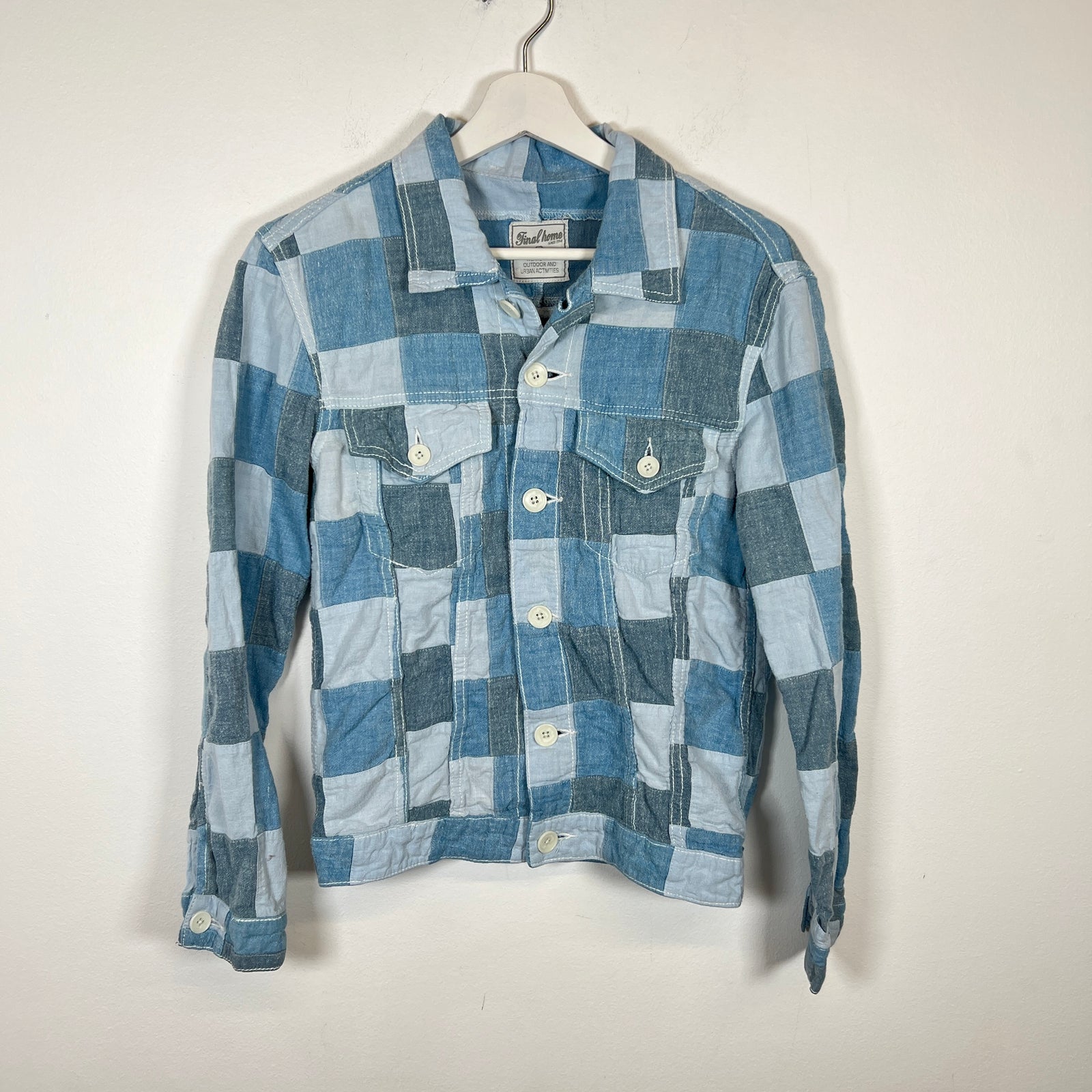 Final Homme Blue Patchwork Flannel Size M