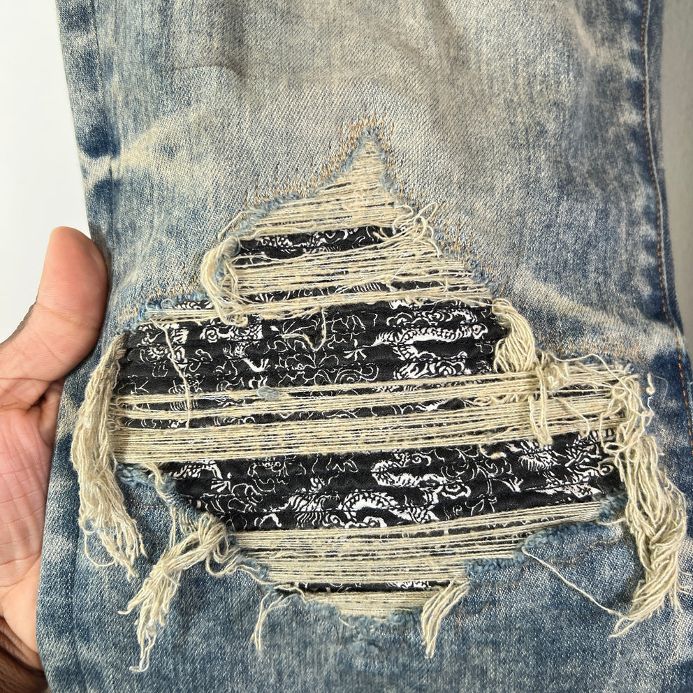 Amiri Dirty Indigo Bandana MX1 Jeans