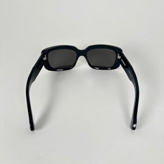 Balenciaga Black Rounded Square Logo Sunglasses