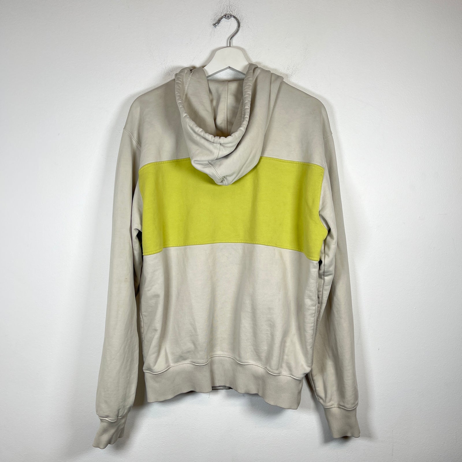 Helmut Lang Beige/Yellow Taxi Zip-Up Hoodie Size M