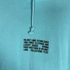 Helmut Lang Light Blue Distorted Hoodie Size L